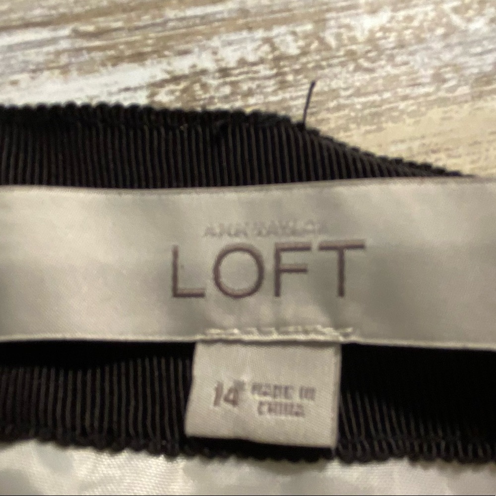 Black and White Striped Loft Skirt Linen Blend Sz 14 - Picture 6 of 7